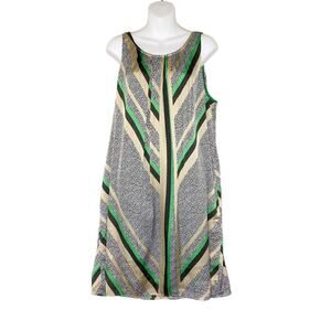 Dana Buchman Dress Womens Extra Large Black/Tan/Green Shift Dress Sleeveless